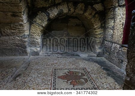 Jerusalem, Israel, December 28, 2018 : The Interior Of The St. Nicholas Church Dungeon In Bayt Jala 