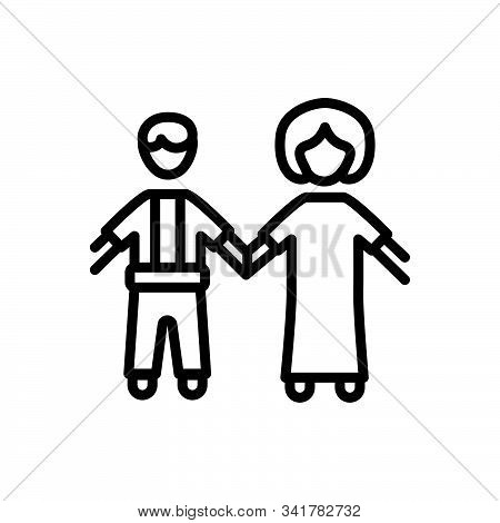 Black Line Icon For Together Teamwise Team  Collaboration Copartnership