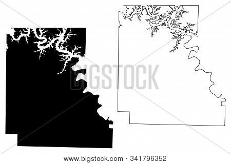 Marion County, Arkansas (u.s. County, United States Of America,usa, U.s., Us) Map Vector Illustratio