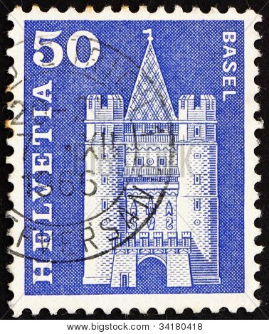 Poštovní známka Švýcarsko 1960 Spalen Gate, Basilej, Švýcarsko