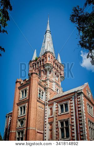 Lentvaris, Lithuania - May 19, 2018: Architectural Details Of Lentvaris Manor, Xix Century Manor, Bu