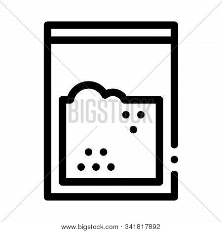Cocaine Drug Bag Icon Vector. Outline Cocaine Drug Bag Sign. Isolated Contour Symbol Illustration