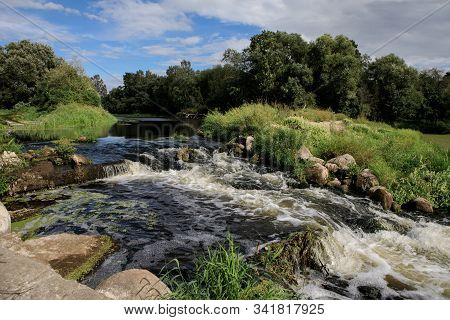 Slabada Millhouse Dam On The River Nevezis Near Krekenava, Lithuania
