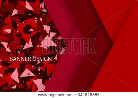 Abstract Background Modern Futuristic Graphic. Red Background With White Stripes. Vector Illustratio