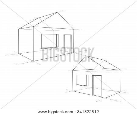 Technical Drawing Of The House, Hidden Lines