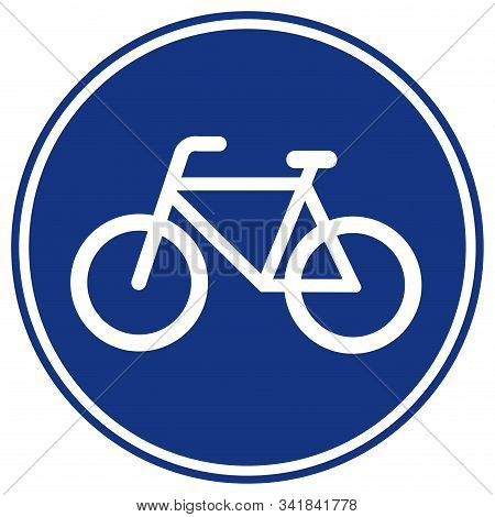 Bicycles Lane Only Traffic Road Sign, Vector Illustration, Isolate On White Background Label. Eps10