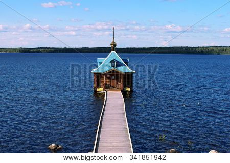 Lake Bathhouse Of Vazheozersky Spaso-preobrazhensky Male Monastery Interposelyok, Karelia, Russia