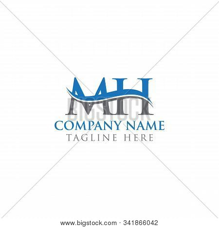 Initial Mh Letter Logo Design Vector Template. Abstract Letter Mh Logo Design