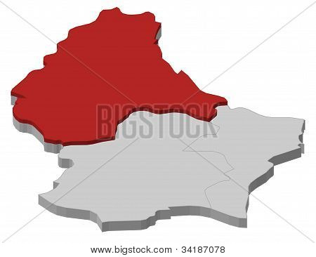 Mapa de Luxemburgo, destacada de Diekirch