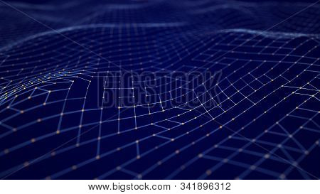 Abstract Digital Background. Big Data Code Matrix. 3D Rendering.