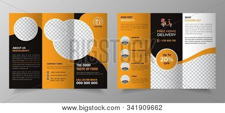 Modern Food Tri-fold Brochure And Menu Design Template