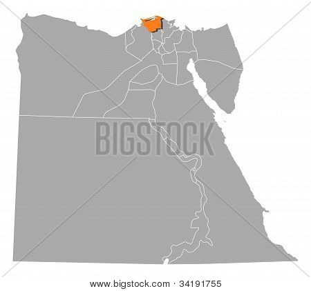 Carte de l'Égypte, Kafr El-Cheikh a souligné