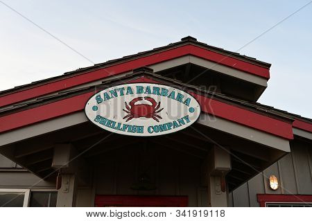 Santa Barbara, California - May 18, 2019: Santa Barbara Shellfish Company On Stearns Wharf At Sunris