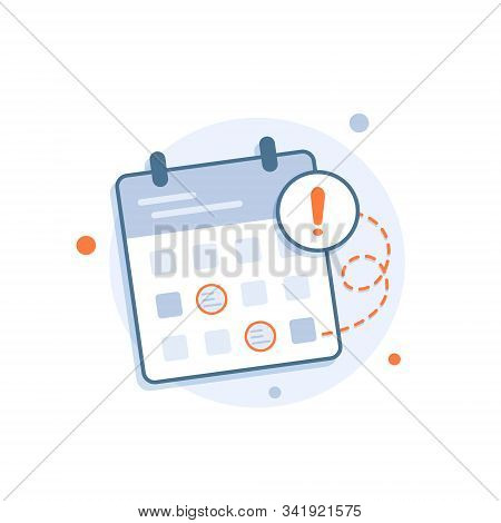 Calendar Deadline Or Event Reminder Notification,flat Design Icon Vector Illustration