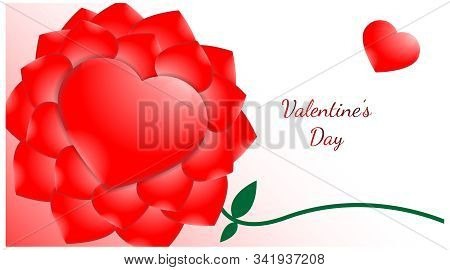 Background Valentine's Day With Love Symbol. Romance Theme Template Vector. Design Feminime