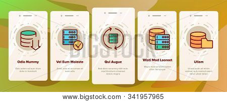 Sql Database Onboarding Mobile App Page Screen Vector. Sql Computing Internet Security Protection An