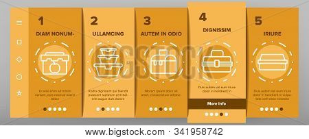 Lunch Box Onboarding Mobile App Page Screen Vector Plastic School Lunch Box And Container For Transp