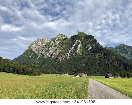 Mountain Massif Fluebrig Above The Sihltal Valley And Artifical Lake Sihlsee, Studen - Canton Of Sch