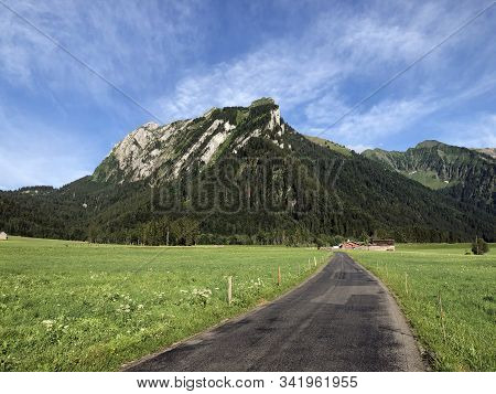 Mountain Massif Fluebrig Above The Sihltal Valley And Artifical Lake Sihlsee, Studen - Canton Of Sch