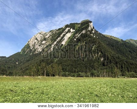 Mountain Massif Fluebrig Above The Sihltal Valley And Artifical Lake Sihlsee, Studen - Canton Of Sch