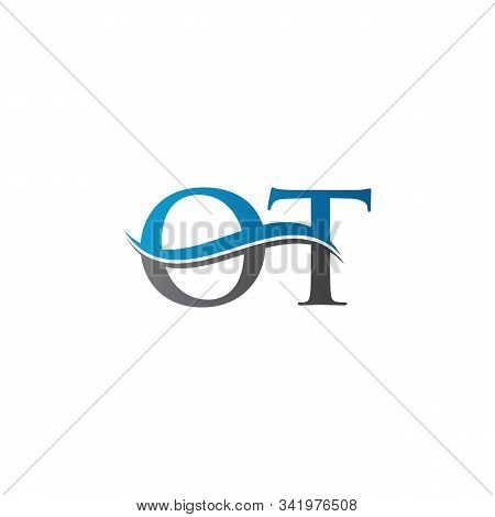 Swoosh Letter Ot Logo Design Vector Template. Water Wave Ot Logo Vector.