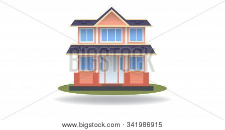 House Icon. Flat And Cartoon Style. Vector Stock Illustration. Copy Space. Isolated Cartoon Country 