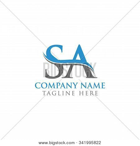Swoosh Letter Sa Logo Design Vector Template. Water Wave Sa Logo Vector.