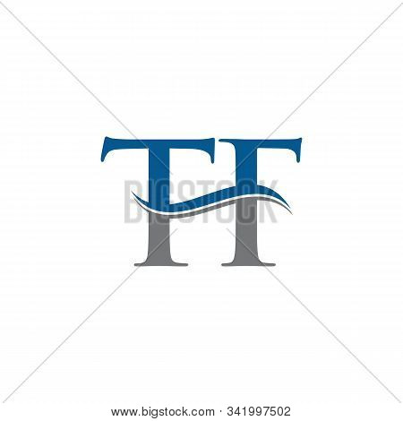 Swoosh Letter Tf Logo Design Vector Template. Water Wave Tf Logo Vector.