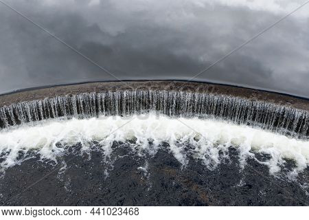 Half Circle Watefall In Norway Seen From Above