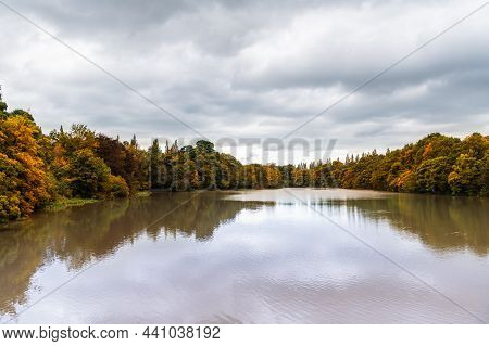 Lymm Dam During Autumn Season, Chesire, England Uk