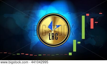 Abstract Futuristic Technology Background Of Loopring (lrc) Price Graph Chart Coin Digital Cryptocur
