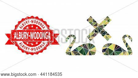 Low-poly Triangulated Divorce Swans Military Camouflage Icon Illustration, And Albury-wodonga Scratc