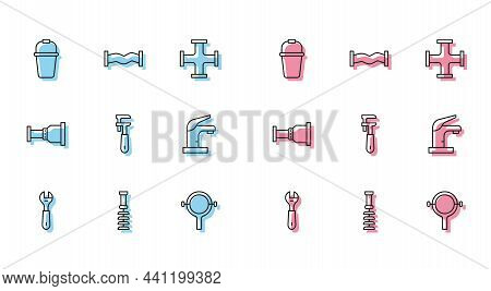 Set Line Wrench Spanner, Toilet Brush, Bucket, Filter Wrench, Pipe Adjustable, Water Tap, Adapter An
