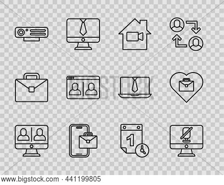 Set Line Video Chat Conference, Mute Microphone Computer, Camera Off In Home, Freelancer, Web, Time 