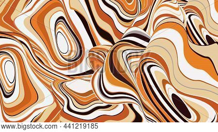 Earthy Colors Abstract Liquify Striped Art Vector Background