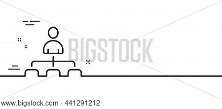 Management Line Icon. Business Strategy Sign. Development Symbol. Minimal Line Illustration Backgrou