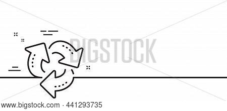 Recycle Arrow Line Icon. Recycling Waste Symbol. Reduce And Reuse Sign. Minimal Line Illustration Ba