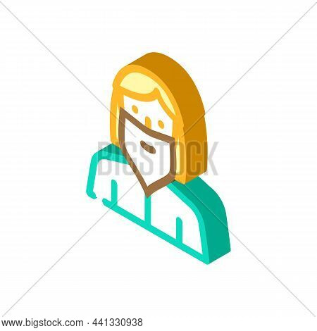 Bearded Madam Isometric Icon Vector. Bearded Madam Sign. Isolated Symbol Illustration