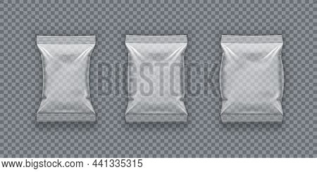 Realistic White Blank Slim And Fat Pouch Pack