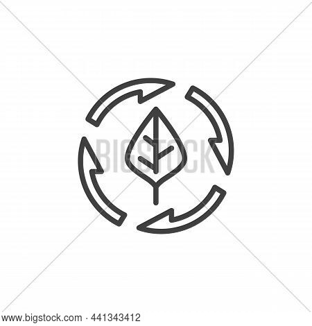 Sustainable Materials Line Icon. Linear Style Sign For Mobile Concept And Web Design. Recycled Leaf 