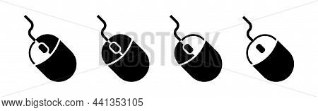 Computer Mouse Icons Set. Computer Mouse Click Buttons In Flat Style. Stock Vector Elements Isolated
