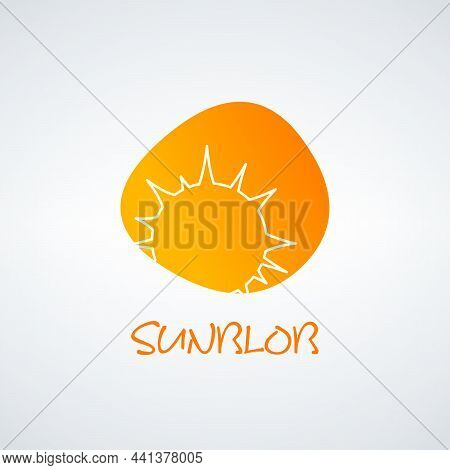 Abstract Stylized Summer Sun Blob Logo Design Template. Stock Vector Illustration Isolated On White 