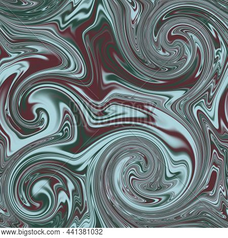 Seamless Twirly Swirly Abstract Liquid Marble Surface Pattern Design For Print