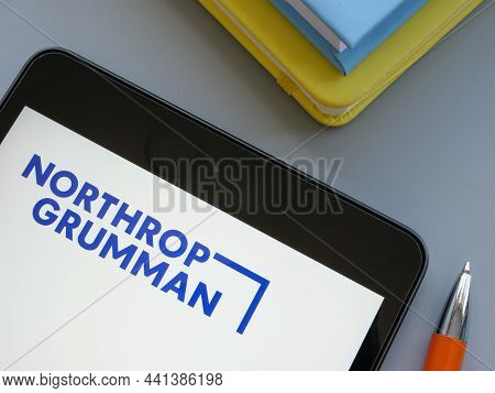 Kyiv, Ukraine - October 21, 2021. Northrop Grumman Corporation Logo On The Screen.