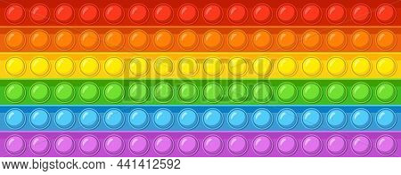 Poppit Seamless Texture. Colorful Game Of Popit. Silicone Fidget Toy. Antistress Pattern With Bubble