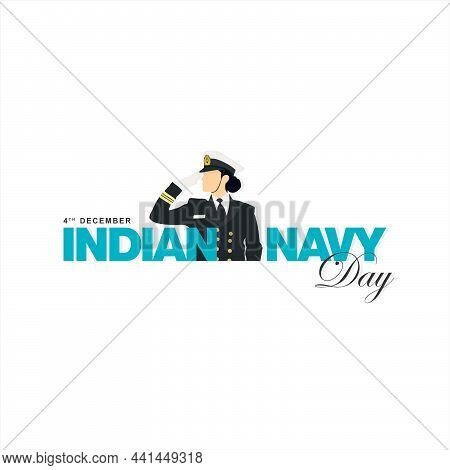 Creative Post For Indian Navy Day. Beautiful Calligraphy - 4th December, Indian Navy Day. Editable I