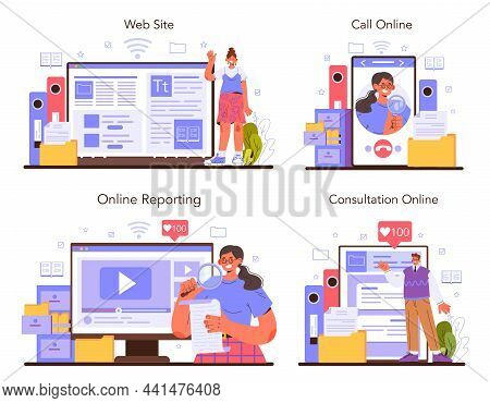 Archivist Online Service Or Platform Set. Archive Administrator Managing