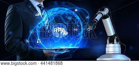 Rpa Robotic Process Automation. Business Industrial Technology Concept. Cobot 3d Render