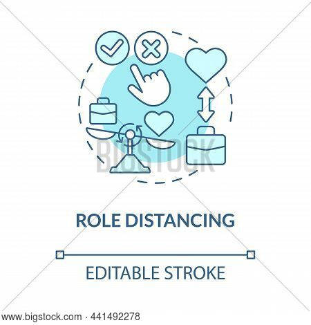Role Distancing Blue Concept Icon. Practice Another Social Role. Find New Position In Community Abst