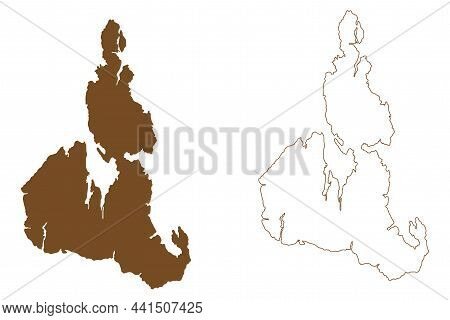 Isla Serrano (republic Of Chile, South And Latin America) Map Vector Illustration, Scribble Sketch L